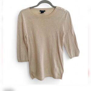 GAP CREAM CASHMERE COTTON BLEND CREWNECK SWEATER SIZE MEDIUM